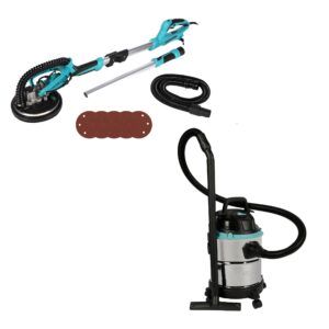 Set 2 in 1 – Aparat/Masina de Slefuit Pereti cu Led – Girafa Tavane – DETOOLZ + Aspirator - 1000W (Bobinaj Cupru) - DZ-C201 + DZ-CI104