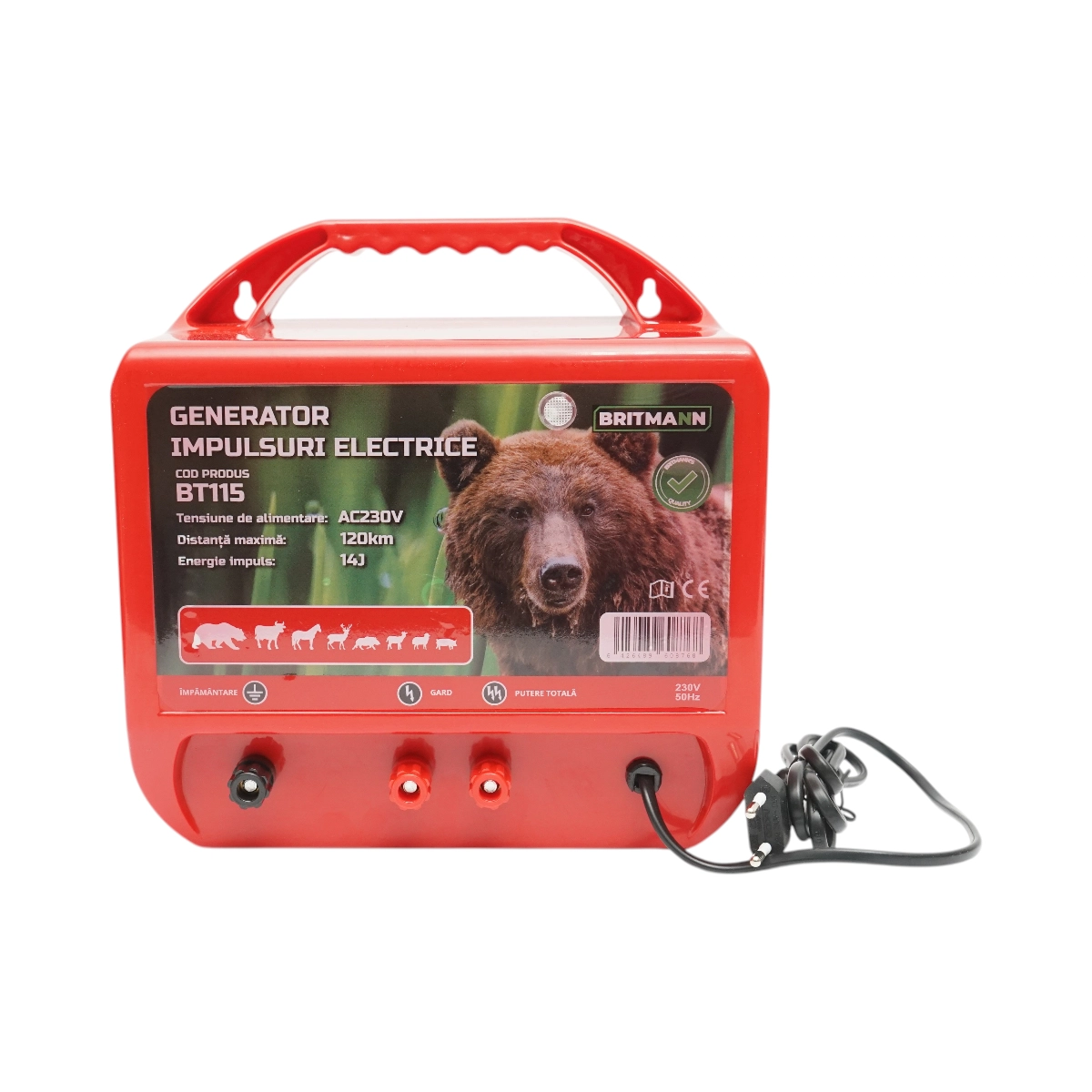 Aparat generator impulsuri gard electric – 14 Joule/120km – Britmann Germania – 230V (BT115)