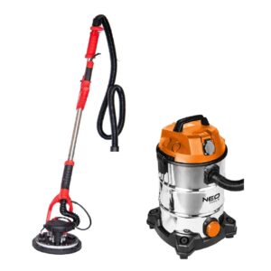 Set 2 in 1 – Aparat/Masina de Slefuit Pereti cu Led – Girafa Tavane – BLADE Super Power - 1100W + Aspirator NEO 1400W (Bobinaj Cupru) - (FG-S255L-2 + 04-738)