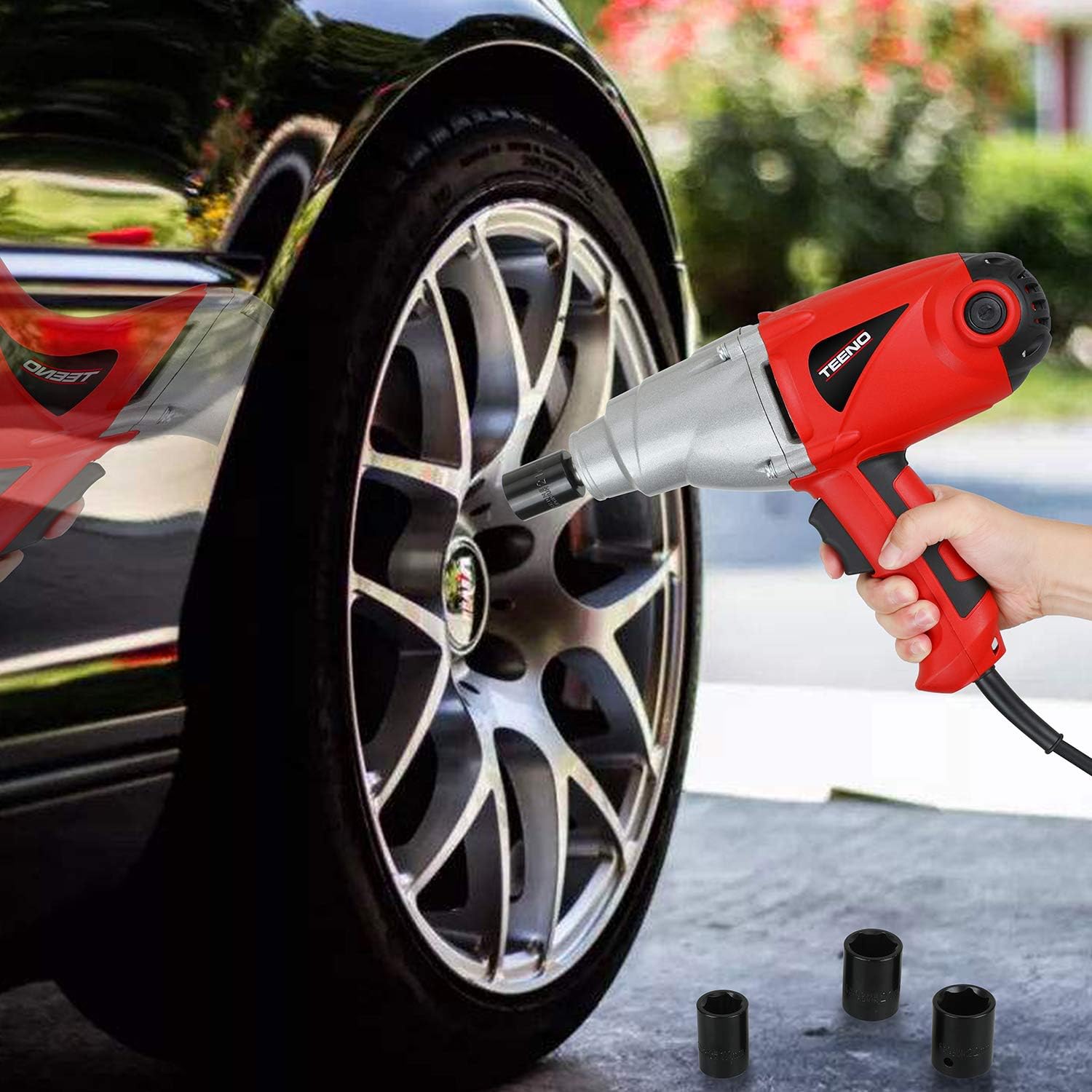 Masina de insurubat/Cheie impact electrica cu Impact 1010W (Bobinaj Cupru) – TEENO Germania – 1/2″ – 450Nm + Accesorii - imagine 5