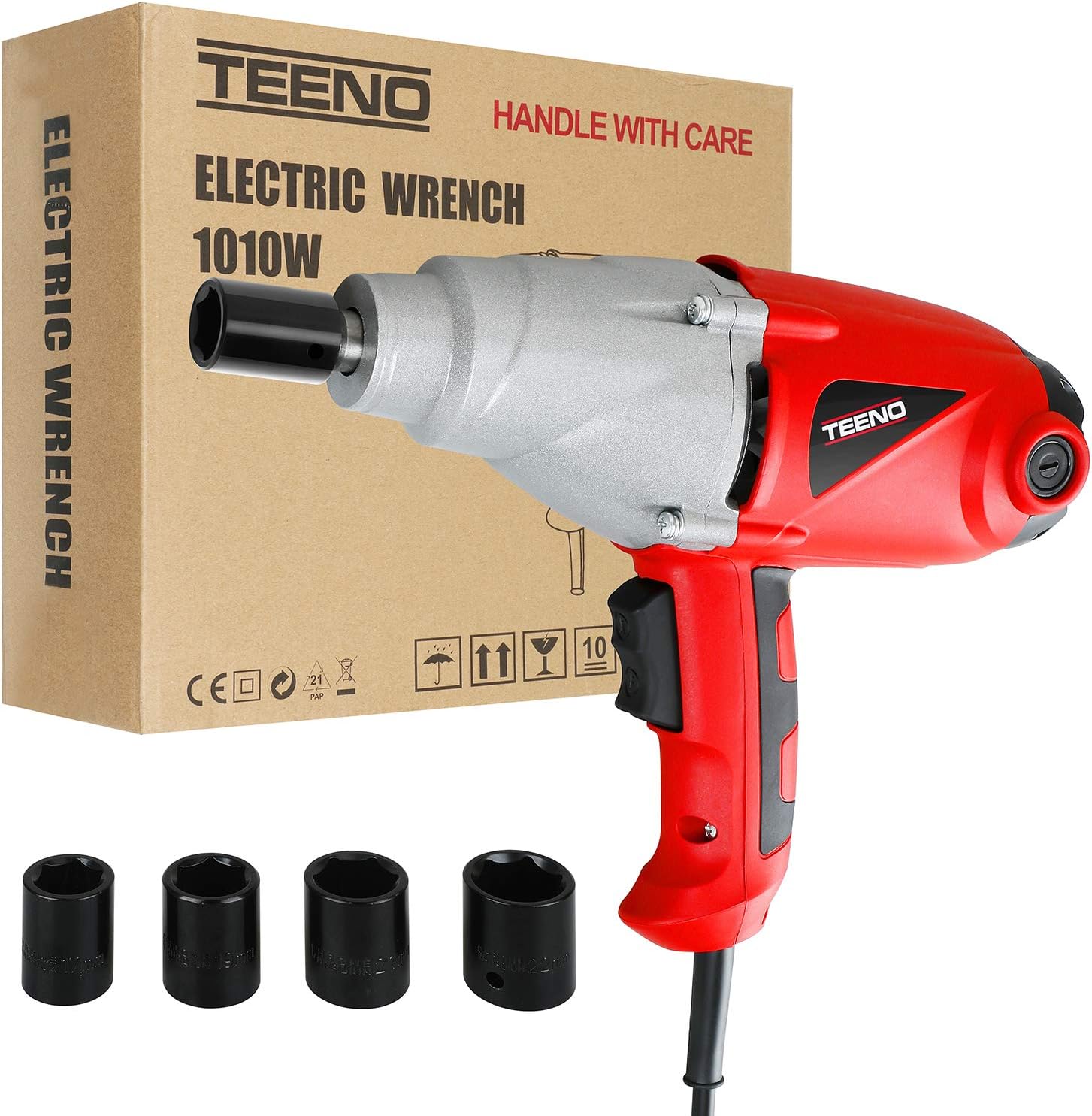 Masina de insurubat/Cheie impact electrica cu Impact 1010W (Bobinaj Cupru) – TEENO Germania – 1/2″ – 450Nm + Accesorii - imagine 2