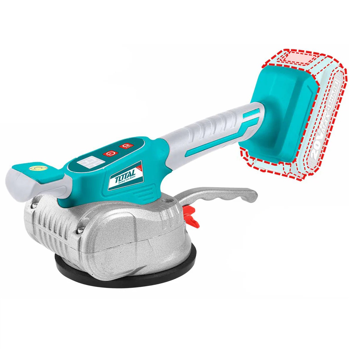 Vibrator cu ventuza pentru placi ceramice cu Acumulator 20V/2Ah - TOTAL (Industrial) - TTVLI20018E