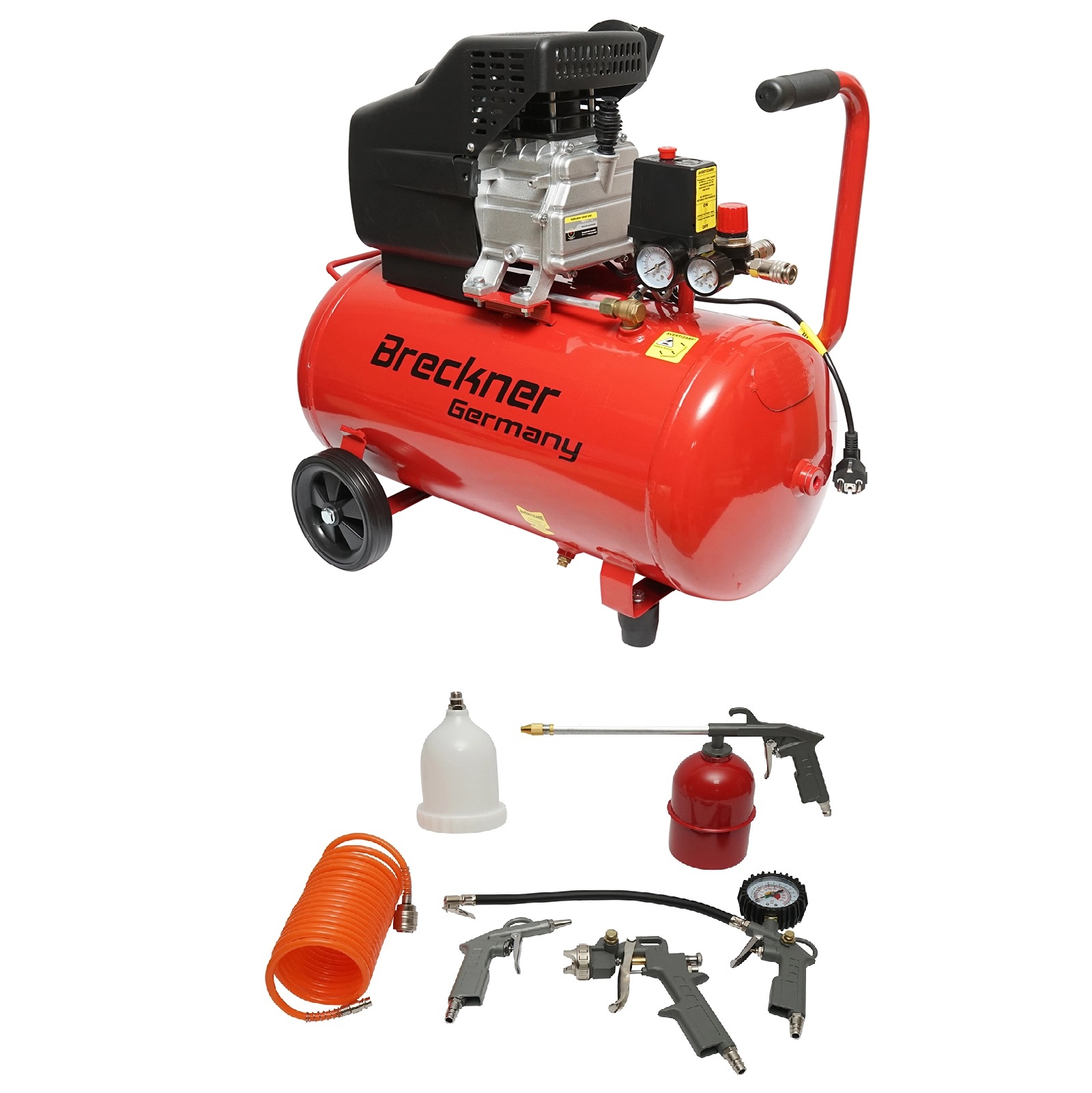 Compresor Aer – 50 Litri – 1900W/2.5CP (Bobinaj Cupru) - ROYAL KRAFT Germania (Breckner) + 5 Accesorii CADOU (BK76298 + BK76144)