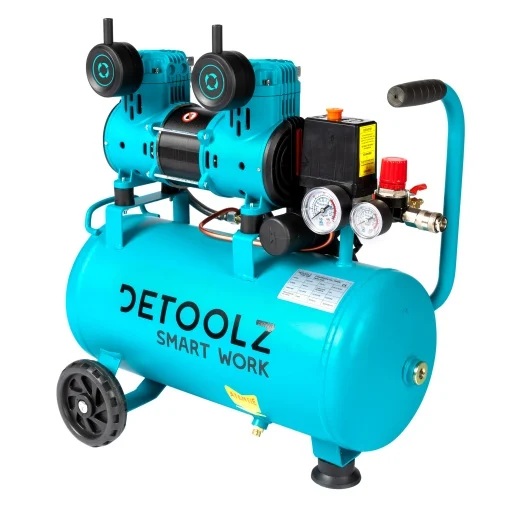 Compresor Aer fara Ulei (silentios) – 24 Litri/2 CP - 1500W (bobinaj cupru) – DETOOLZ Romania – (DZ-C334) - imagine 2