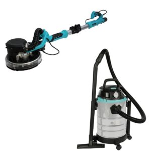 Set 2 in 1 – Aparat/Masina de Slefuit Pereti cu Led – Girafa Tavane – DETOOLZ + Aspirator – 1250W (Bobinaj Cupru) – DZ-C206 + DZ-CI105