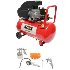 Compresor Aer – 50 Litri/2CP – ROYAL KRAFT Germania (THOR) – 1500W (Bobinaj Cupru) – 195 L/min + 4 Accesorii CADOU (40TH209 + DISEZ94)