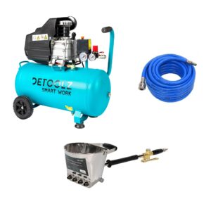 Set - Complet pentru Tencuit (pereti-tavane) cu compresor 50 Litri (1680W) - DETOOLZ - (DZ-C333 + DZ-C223 + YT24224)