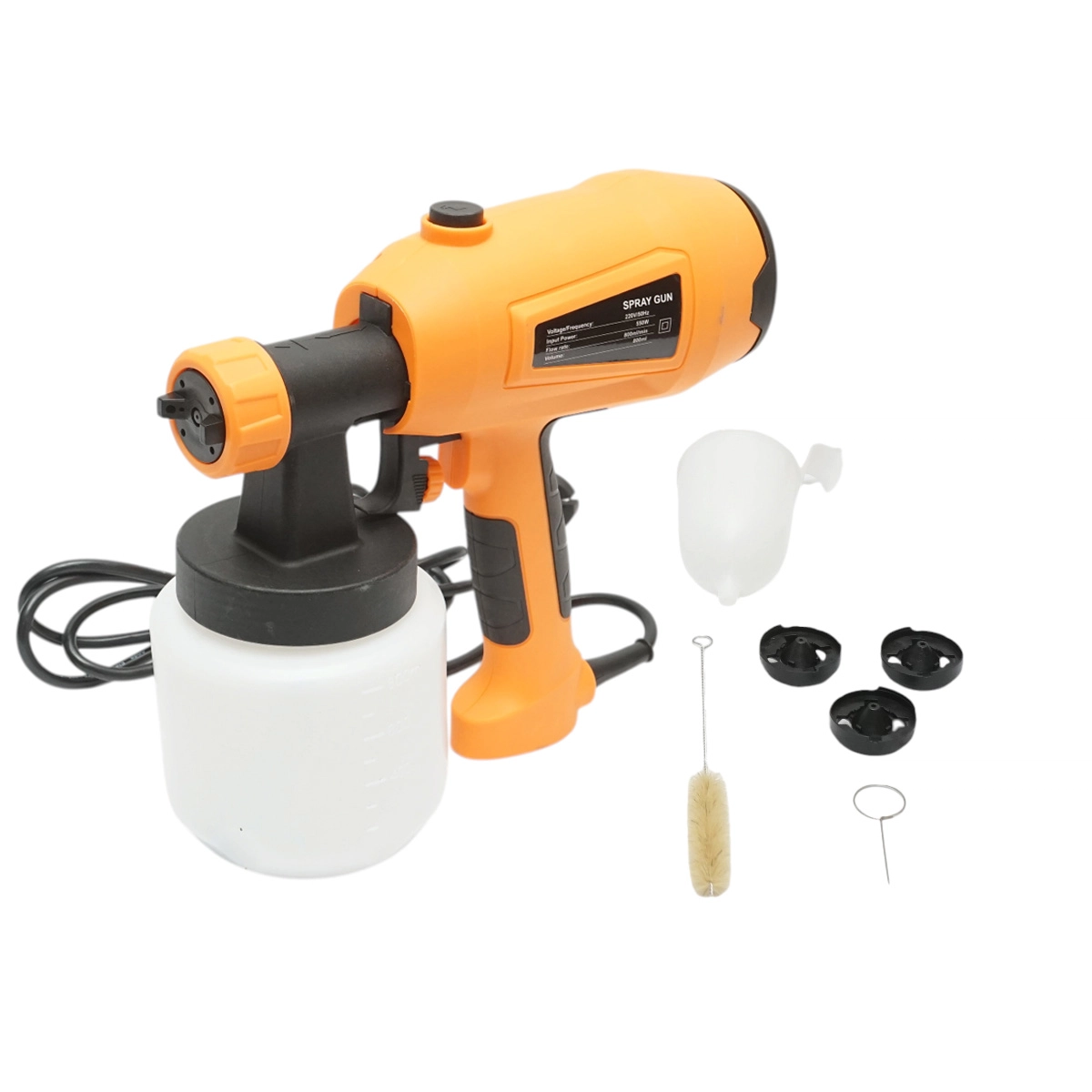 Pistol vopsit electric 550W (Bobinaj Cupru) debit 800 ml/min, rezervor inferior 800ml, 3 duze incluse - ROYAL KRAFT Germania (DISRX10)