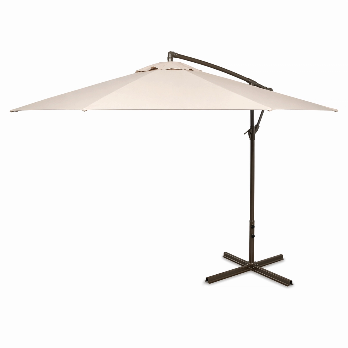 Umbrela de gradina rotunda crem (3 metri), brat lateral reglabil cu manivela, structura metalica - ROYAL KRAFT Germania (Breckner) - BK99228