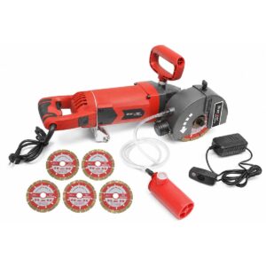 Masina de frezat caneluri pereti zidarie 2400W (bobinaj cupru), 5 discuri 129mm, sistem racire apa - ROYAL KRAFT (Breckner) Germania - BK88830