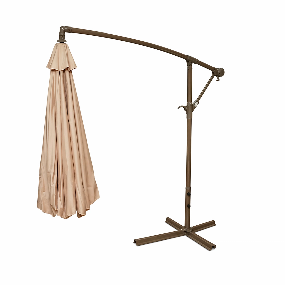 Umbrela de gradina rotunda crem (3 metri), brat lateral reglabil cu manivela, structura metalica - ROYAL KRAFT Germania (Breckner) - BK99228 - imagine 2