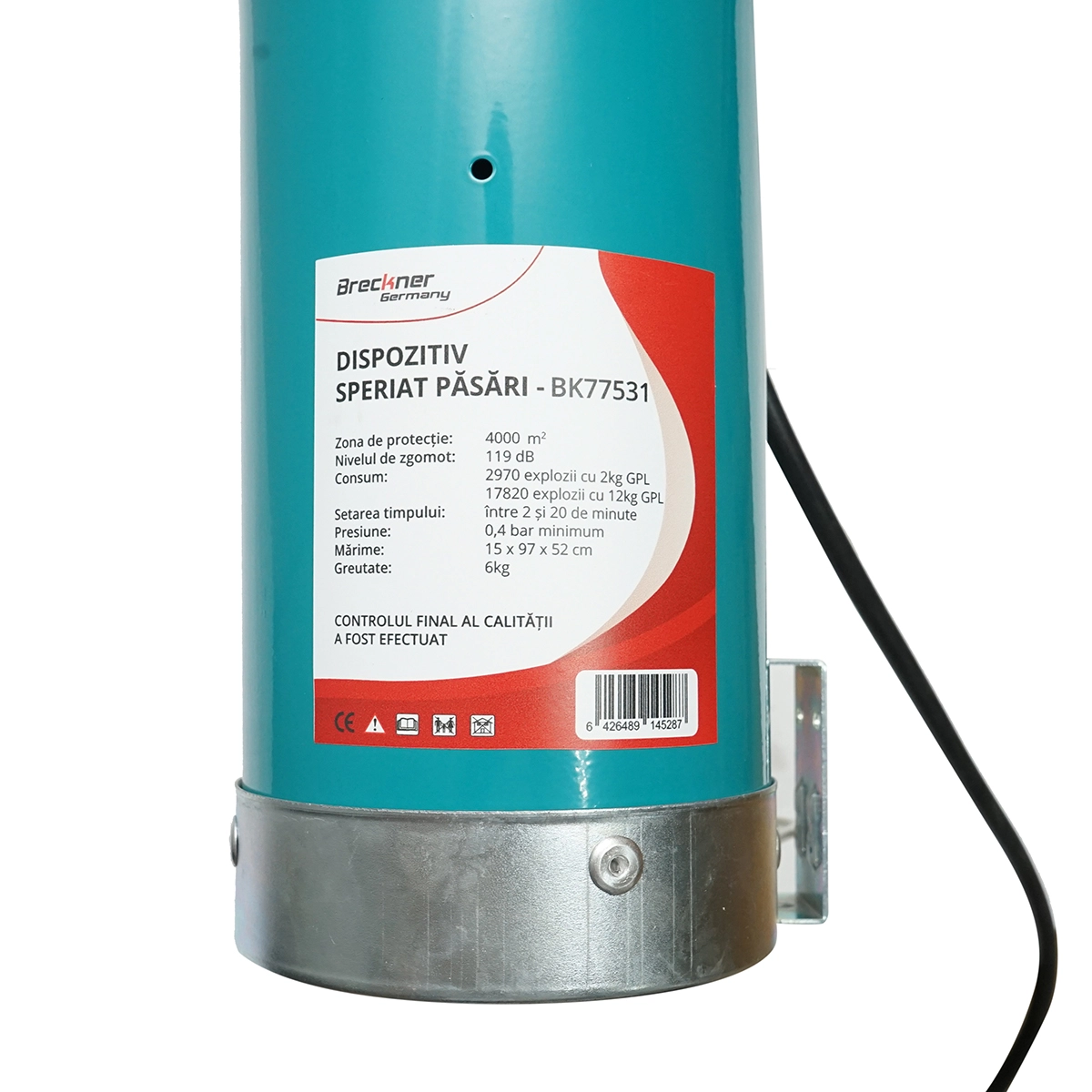 Tun mecanic cu explozie pe gaz pentru speriat pasari - ROYAL KRAFT (Breckner) Germania - 150x970x520mm - (BK77531) - imagine 6