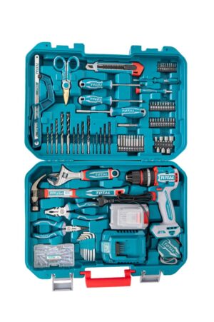 Trusa de scule (165 piese) cu masina de gaurit si insurubat cu percutie 20V, acumulator 2.0Ah si incarcator - TOTAL (Industrial) - THKTHP11652E