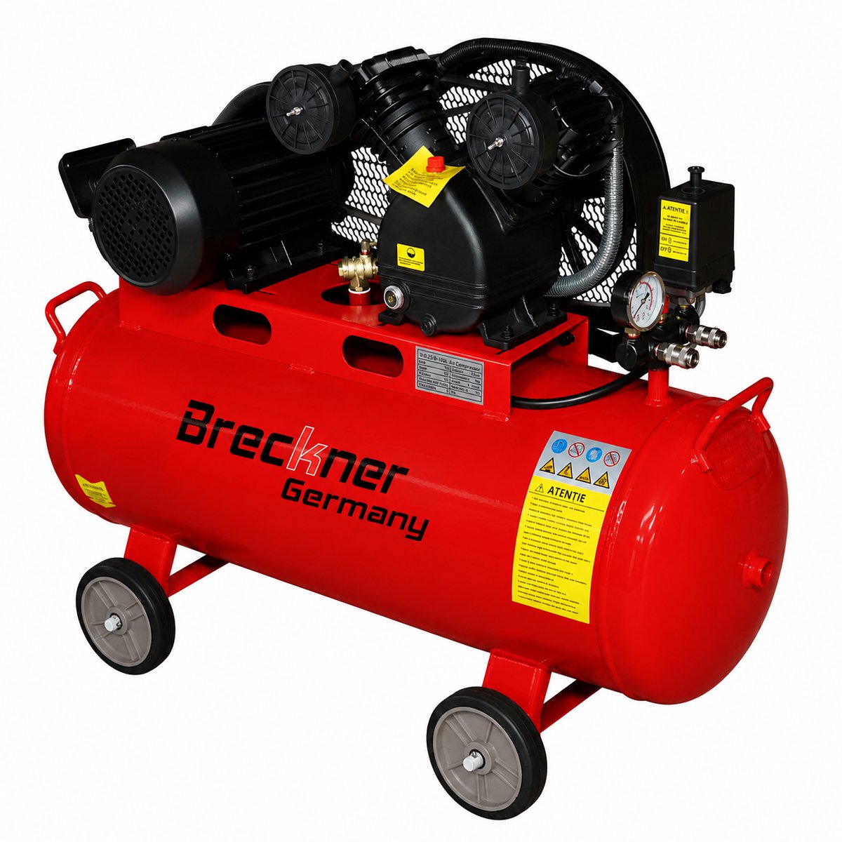 Compresor aer pe curea 100 Litri - motor 2 cilindri in V 3CP - 2.2KW/380V - ROYAL KRAFT Germania (Breckner) - BK76305