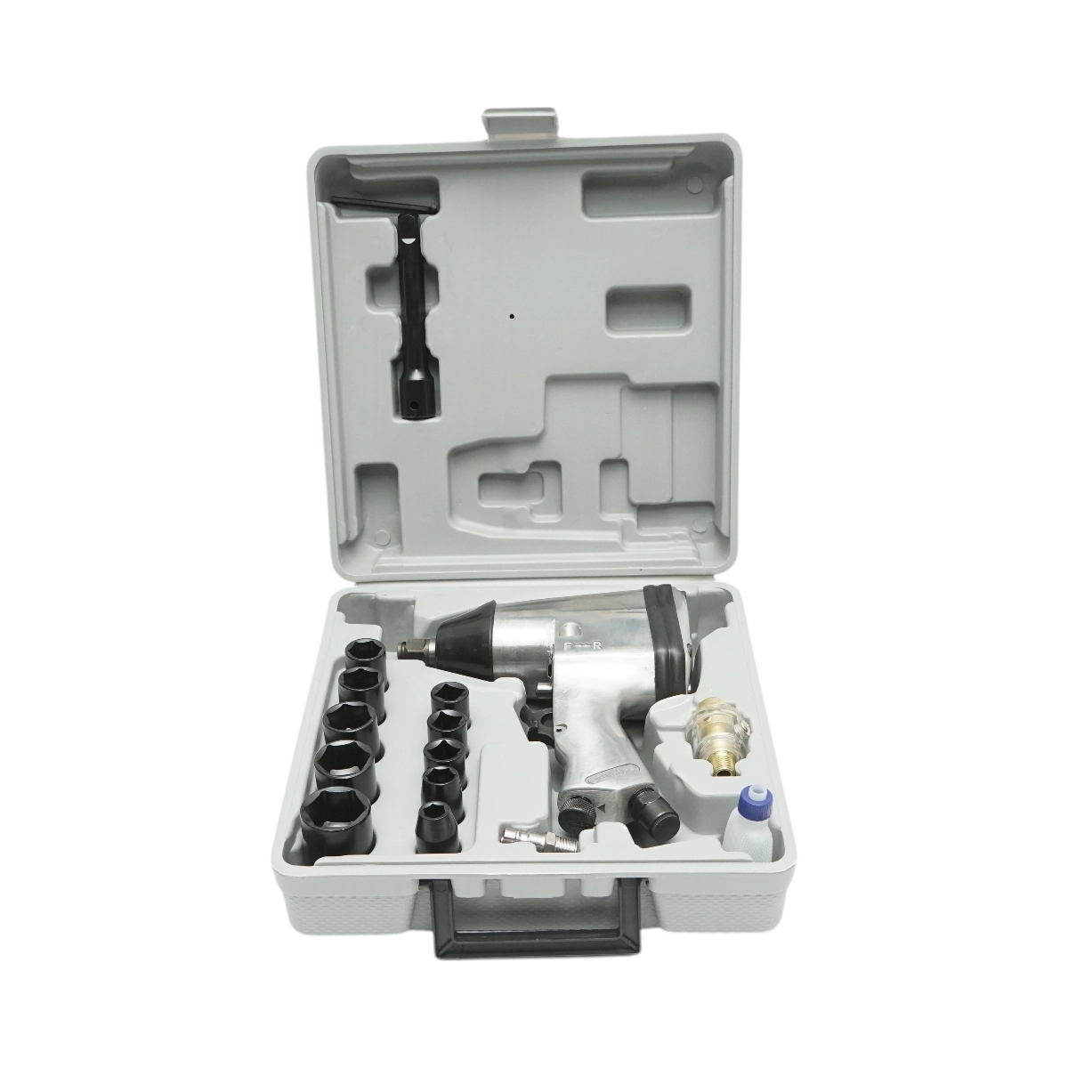 Set 4in1 - Compresor 50 Litri + Perna Pneumatica 3.5T + Furtun 10M + Pistol Impact 1/2 - ROYAL KRAFT (Breckner) Germania - BK98067 + BK92677 + BK79290 + 81101 - imagine 4