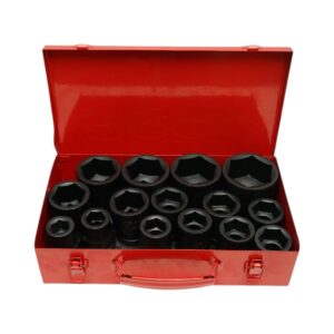 Trusa chei tubulare camion de impact scurte (22-36mm si lungi 38-60mm patrat 1 tol) 15 piese – ROYAL KRAFT (Breckner) Germania – BK90074