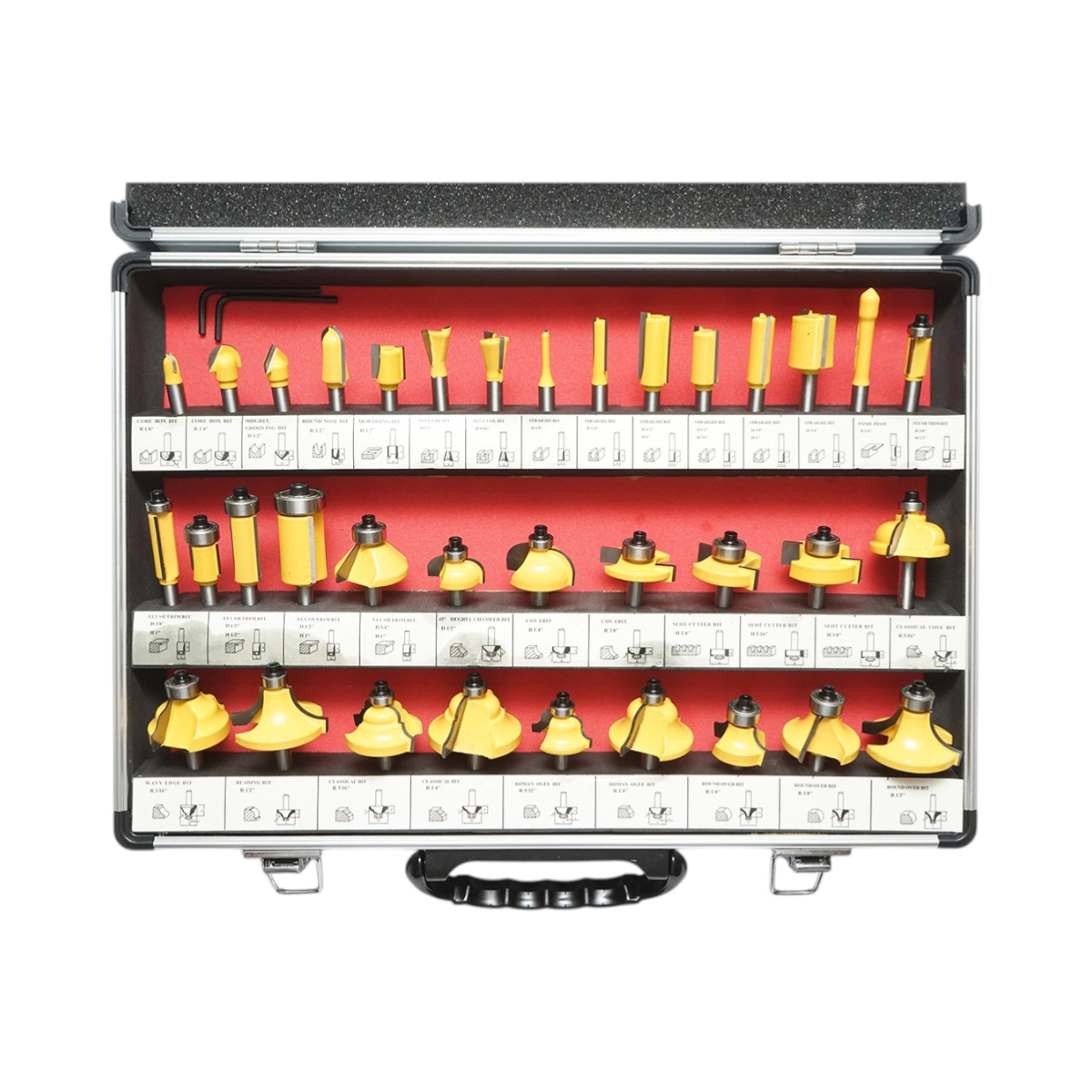 Set 35 freze lemn cu rulment tija 8mm otel pentru masina de frezat - ROYAL KRAFT (Breckner) Germania - BK77630 - imagine 2