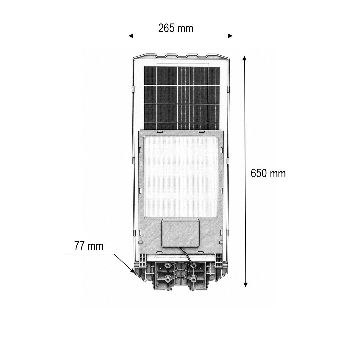 Lampa solara LED iluminat stradal 800W cu panou solar 40W baterie 30000mAh senzor miscare telecomanda prindere stalp IP65 - ROYAL KRAFT (Breckner) Germania - BK00166 - imagine 4