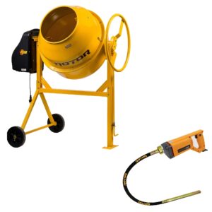 Set 2in1 – Betoniera 165 litri/900W (Bobinaj Cupru) – ROTOR Romania – tambur otel/motor acoperit + Vibrator Beton – (17352 + 14353)