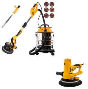 Set 3 in 1 – Aparat/Masina de Slefuit Pereti cu Led – Girafa Tavane – ROTOR – 750W + Aspirator + Masina Compacta Slefuit – 1200W (Bobinaj Cupru) – 14387 + 15417 + 14388