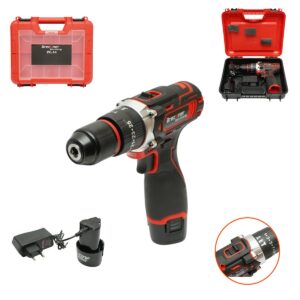 Masina de gaurit si insurubat cu percutie cu 2 acumulatori de 12V x 1.5Ah (25Nm) mandrina 10mm – ROYAL KRAFT (Breckner) Germania – DISWL44