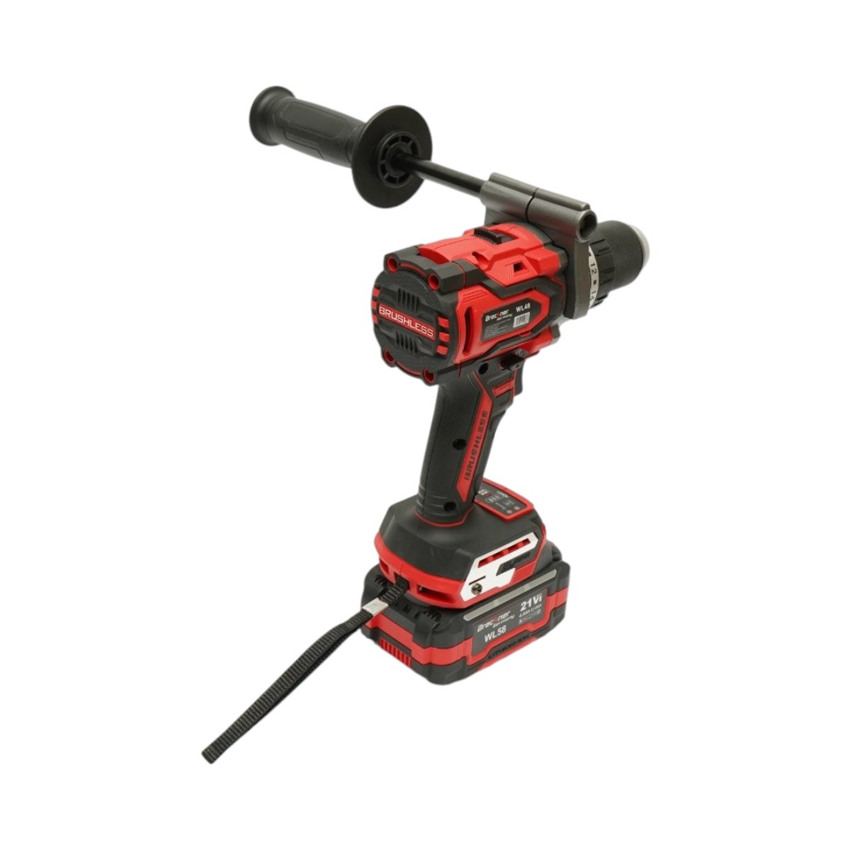 Masina de gaurit si insurubat cu percutie 180Nm 2 acumulatori 21V/4Ah Li-ion LED Brushless mandrina 13mm maner antivibratie - ROYAL KRAFT (Breckner) Germania - DISWL48 - imagine 6