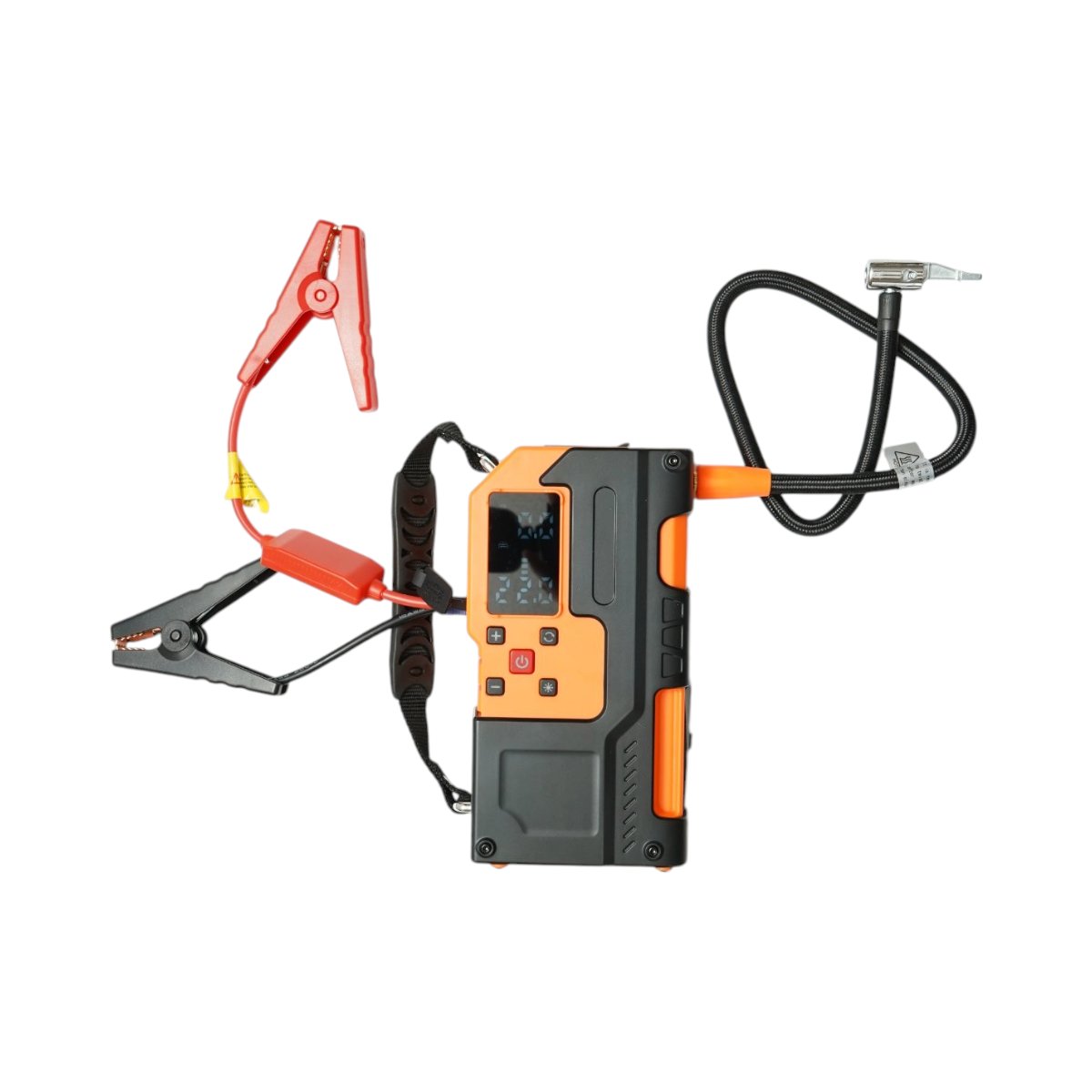 Robot pornire auto cu compresor aer portabil digital 150PSI, 12V, 120W, baterie Li-ion 8000mAh, lanterna LED, port USB/USB-C - ROYAL KRAFT Germania - BK00439 - imagine 4