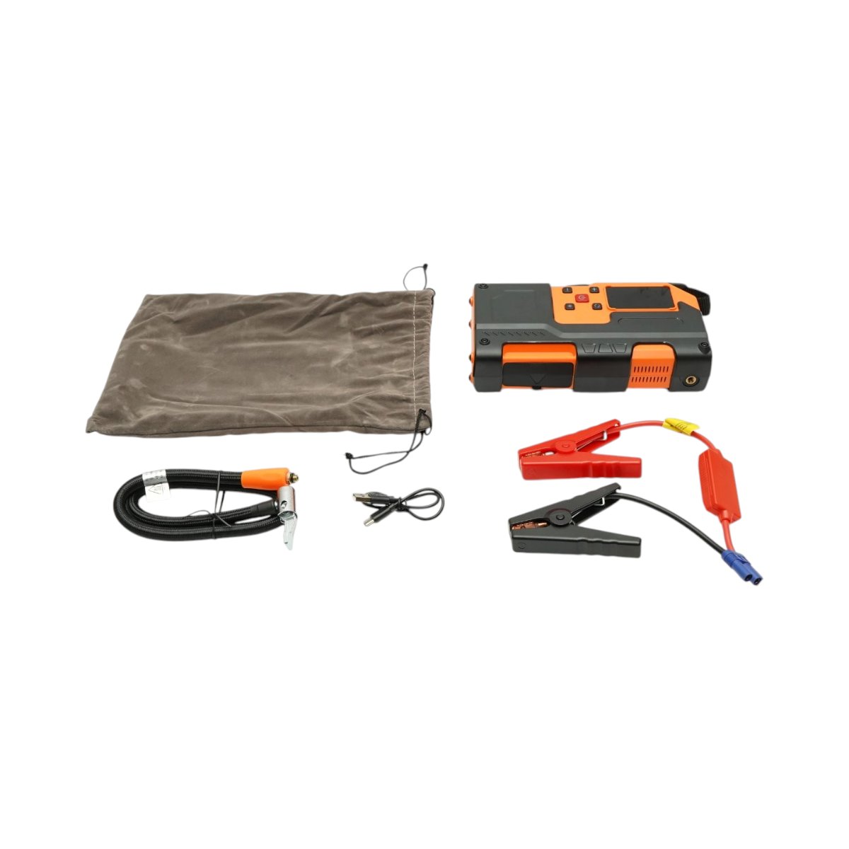 Robot pornire auto cu compresor aer portabil digital 150PSI, 12V, 120W, baterie Li-ion 8000mAh, lanterna LED, port USB/USB-C - ROYAL KRAFT Germania - BK00439 - imagine 3