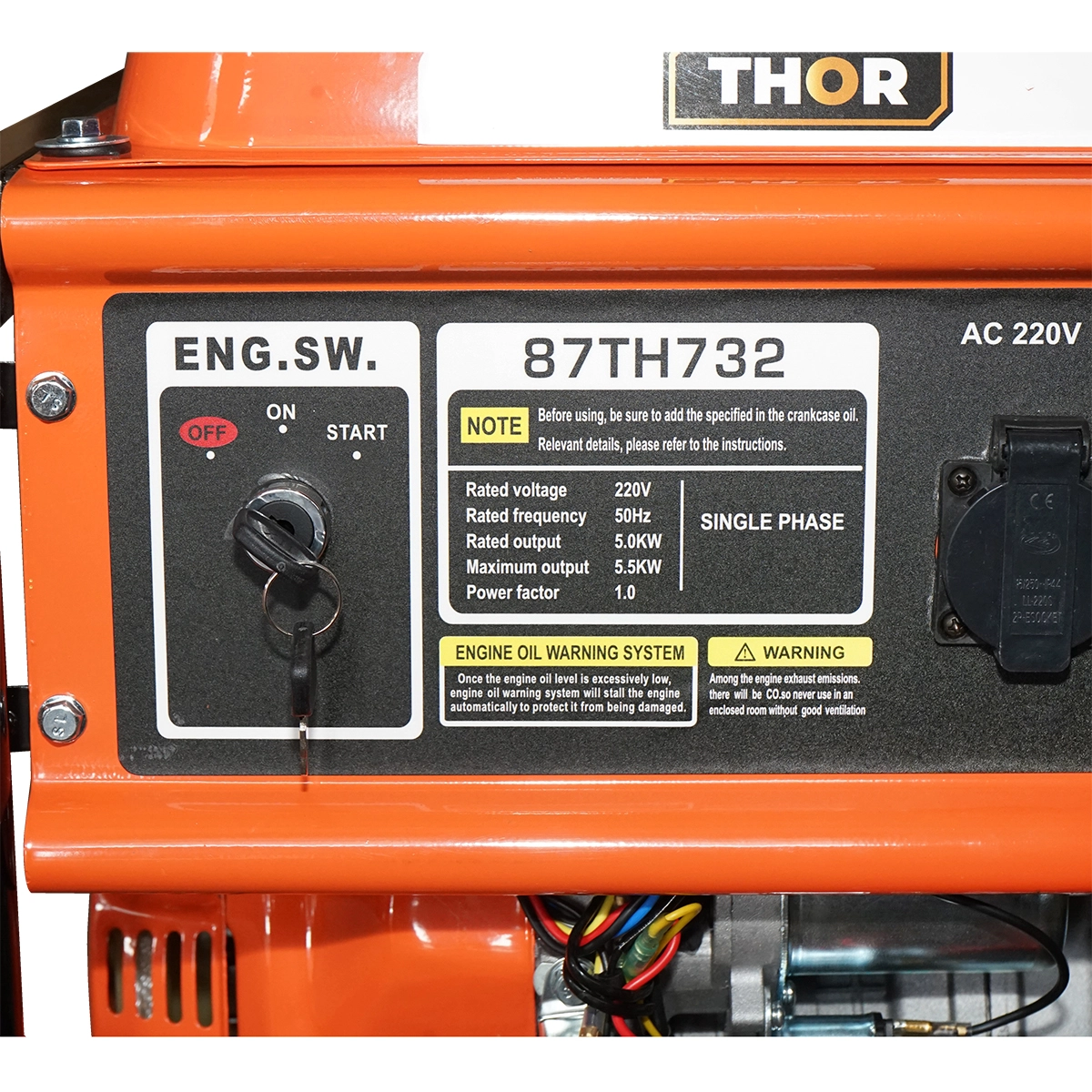 Generator electric (5.5kW/220V) motor pe benzina 15CP pornire electrica/manuala - ROYAL KRAFT (THOR) Germania - 87TH732 - imagine 2