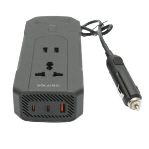 Invertor tensiune 12V-220V 200W, display digital LED, unda sinusoidala modificata, port USB, iesire AC pentru laptop, telefon, frigider auto – ROYAL KRAFT (Breckner) Germania – BK79821