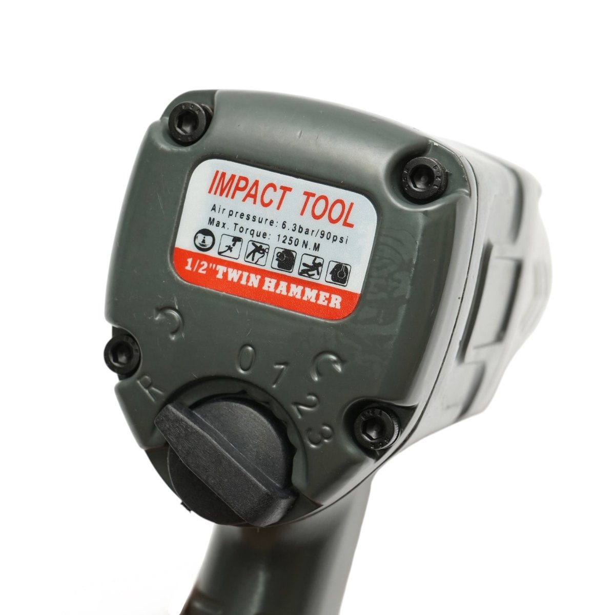 Pistol pneumatic de impact Twin Hammer reversibil 1/2 inch cuplu 1250Nm 3 trepte de putere presiune 6.3 bar - ROYAL KRAFT (Breckner) Germania - BK00513 - imagine 5