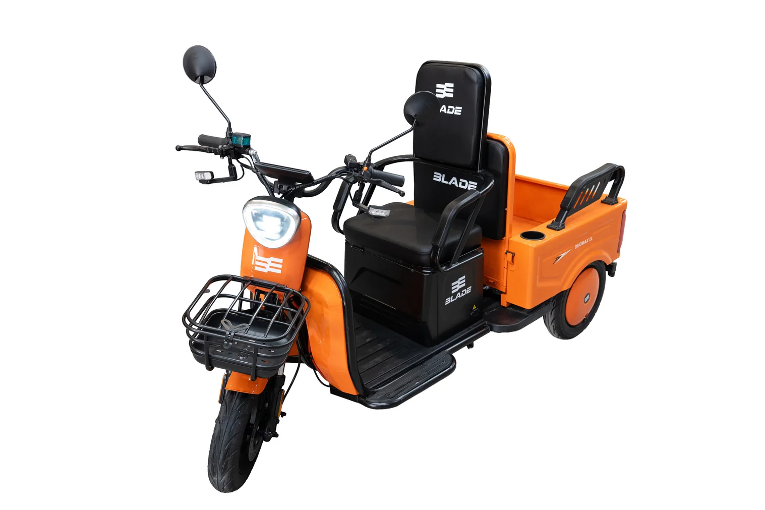 Triciclu electric BLADE DUO MAX 11, 1200W, 60V 20Ah, 25 km/h, fara permis, autonomie 50 km, 3+1 viteze, portocaliu-negru (BLD31221CSPN) - imagine 2