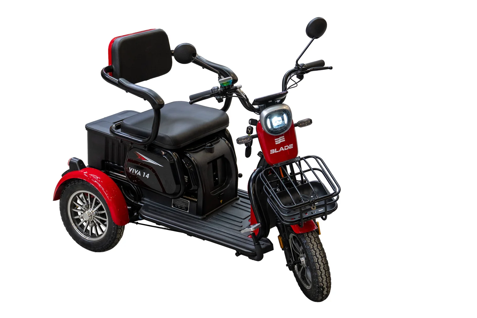 Triciclu electric persoane BLADE VIVA 14, 1200W, 60V 20Ah, 25 km/h, fara permis, autonomie 50 km, portocaliu-negru (BLD312S55PN)