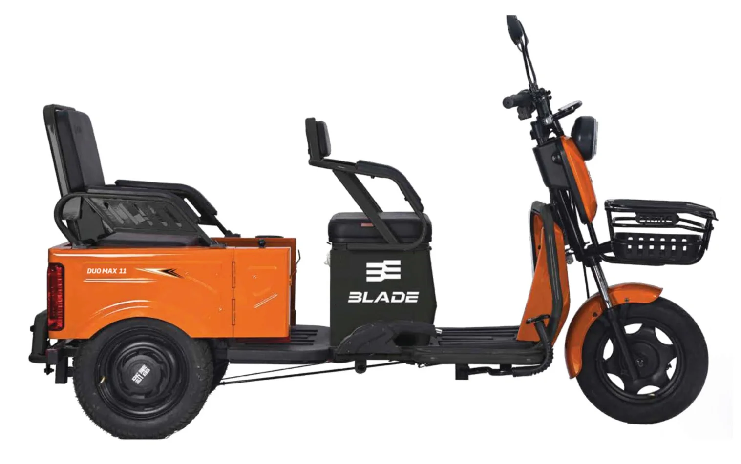Triciclu electric BLADE DUO MAX 11, 1200W, 60V 20Ah, 25 km/h, fara permis, autonomie 50 km, 3+1 viteze, portocaliu-negru (BLD31221CSPN) - imagine 5
