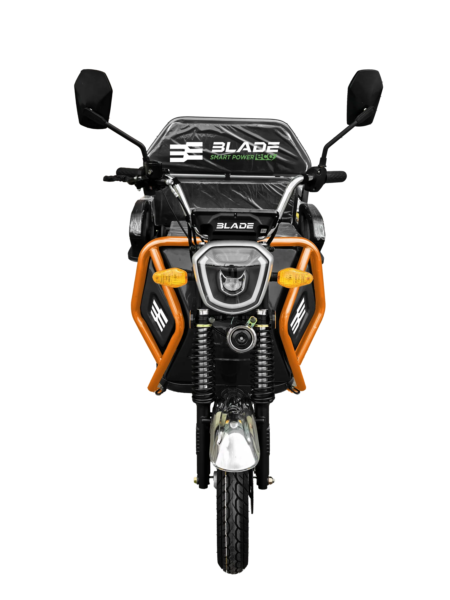 Triciclu Cargo electric BLADE Active R6 1300W, 25 km/h, autonomie pana la 50 km, baterie plumb-acid 72 V/20 Ah, capacitate maxima 500 kg, fara permis, culoare negru-portocaliu (BLD3135MCNP) - imagine 5