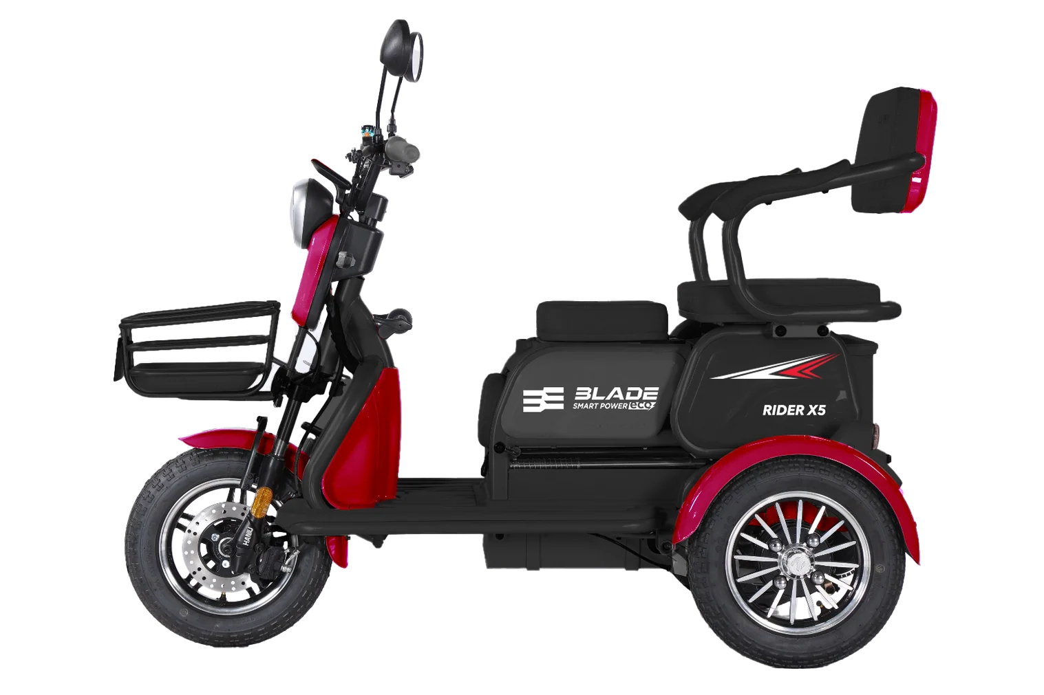 Triciclu electric persoane BLADE VIVA 14, 1200W, 60V 20Ah, 25 km/h, fara permis, autonomie 50 km, portocaliu-negru (BLD312S55PN) - imagine 2